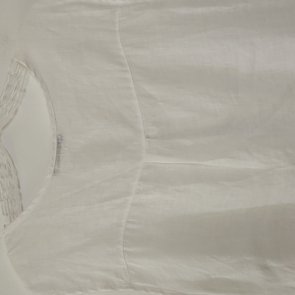 Marina Gigli White Linen Sleeveless Embroidered Blouse Size‎ Small - Picture 9 of 13